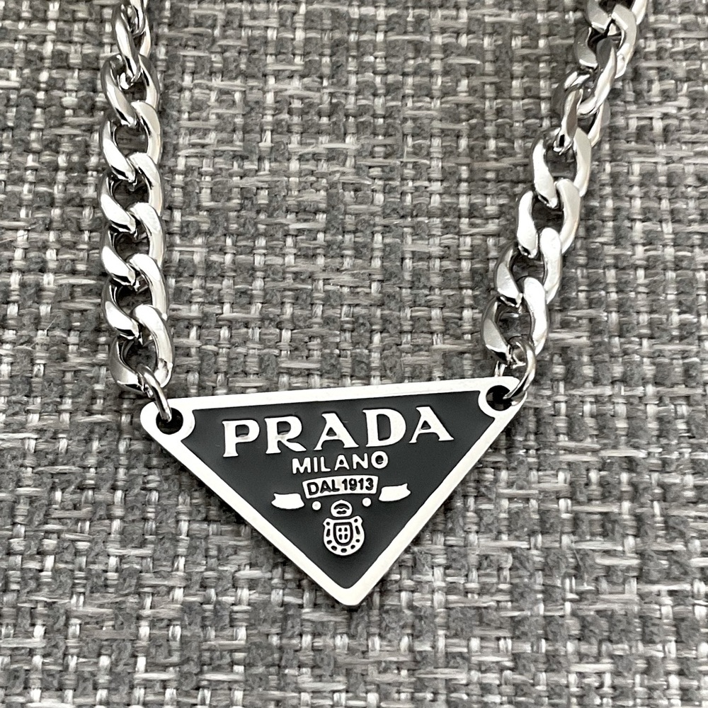 Prada logo chain necklace